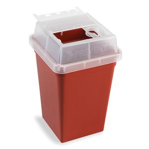 Phlebotomy Sharps Container Quart Red 4.5x4.5x7.5" Plastic 18/Ca