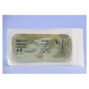 Premium Suture 4-0 18" Plain Gut Monofilament P-12 Tan 36/Pk