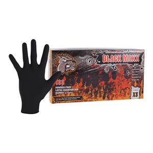 Black Maxx Latex Exam Gloves X-Small Black Non-Sterile, 10 BX/CA