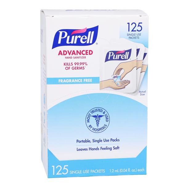 Purell Advanced Wipes Sanitizer Individual Packets 125/Bx