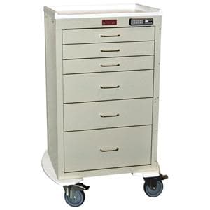 Mini24 Procedure Cart 29.25x22x42.75" (4) 5" Caster (6) Drawer Electronic Lock