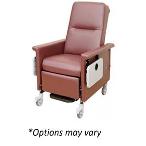 54 Series Clinical Transport Recliner Steel Frame 300lb Capacity Mnl PblGry Ea