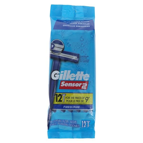 Gillette Sensor2 Razor Twin Blade Blue Disposable 12/Pk