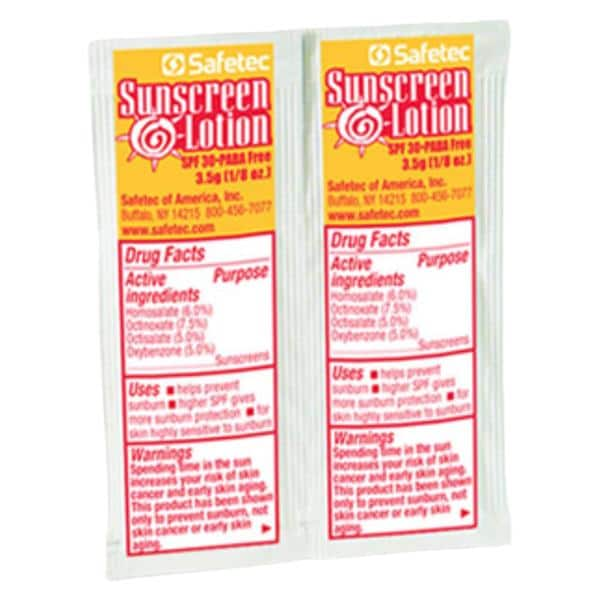 Lotion Sunscreen SPF 30 3.5gm Pouch Bulk 1000/Ca