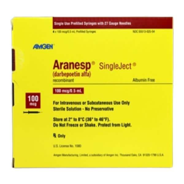 Aranesp Injection 100mcg Prefilled Syringe 0.5mL 4/Package