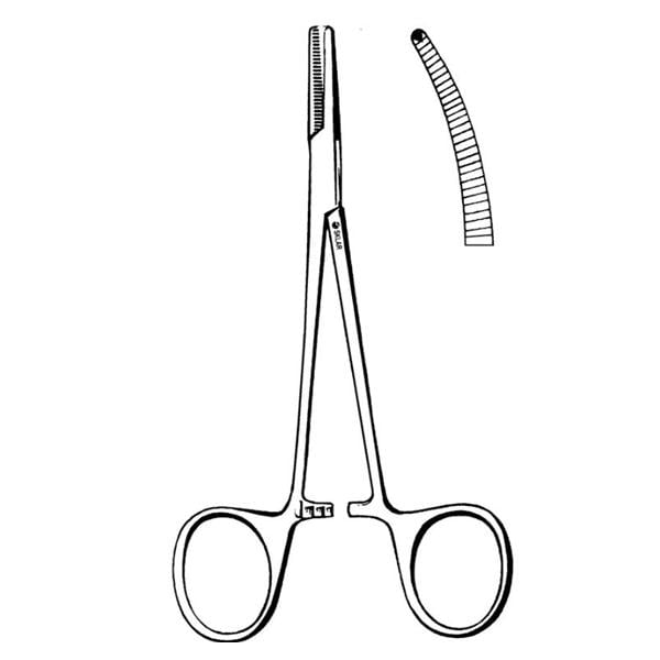 Halsted Mosquito Hemostat Forceps Curved 5" Stainless Steel Non-Sterile Ea