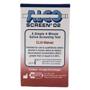 Alco-Screen 02 Strip Test Kit CLIA Waived 24/Bx