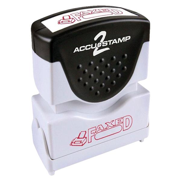 Accu-Stamp2 Shutter One-Color Stamp Faxed 1-5/8x1/2" Impression Red Ea