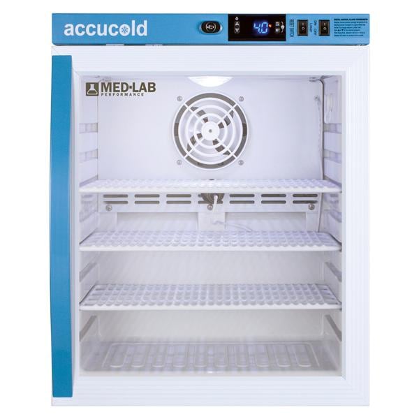 Accucold Performance Series Laboratory Refrigerator 1 Cu Ft Gls Dr 2 to 10C Ea