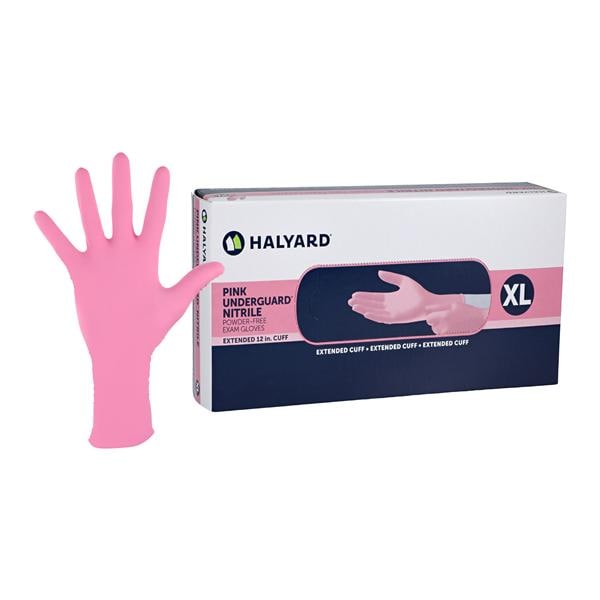 Underguard Nitrile Exam Gloves X-Large Pink Non-Sterile