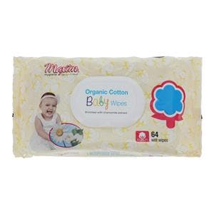 Maxim Wet Wipes Baby Paraben Free White Organic Cotton Disposable Unisex 64/Pk