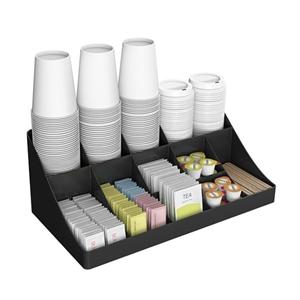 Mind Reader 11 Compartment Coffee Condiment Organizer Black Ea