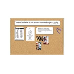 FORAY Cork Board 36x48" Tan Cork Light Oak Frame Ea