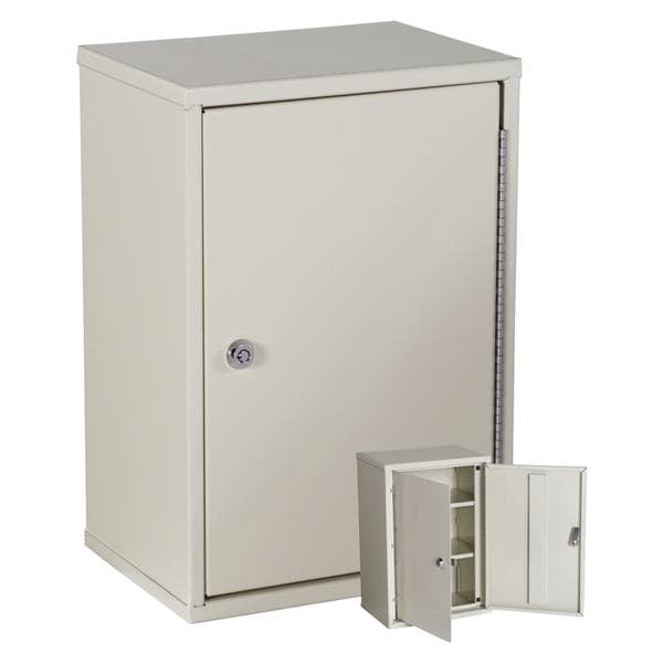 Narcotics Cabinet Dual Door Steel Beige Ea