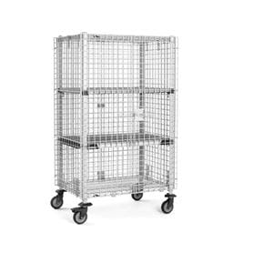 MetroMax Q Security Cart 24x36" Stem Caster Double Door