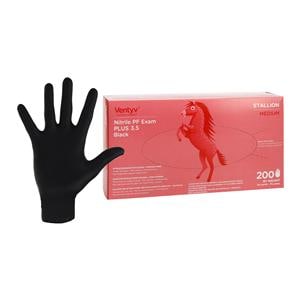 Stallion Nitrile Exam Gloves Medium Black Non-Sterile, 10 BX/CA