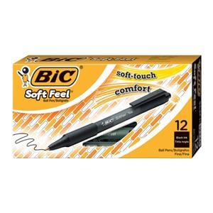 Pn Bl Pnt Sft Feel Rtrctbl Fn .8mm Blk Brl Blk Ink 12/Bx