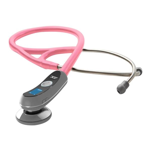 Adscope 658 Elctrnc Stethoscope Adlt/Chld Brst Cncr Awrns Mtlc Pnk 2Lmn Tbng Ea