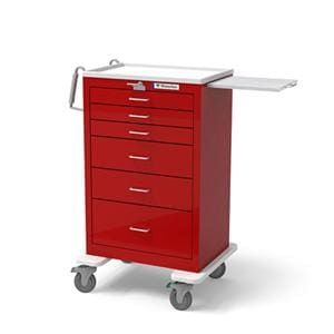 Emergency Crash Cart (4) 5" Caster/1 Locking (6) Drawer Lever Lock