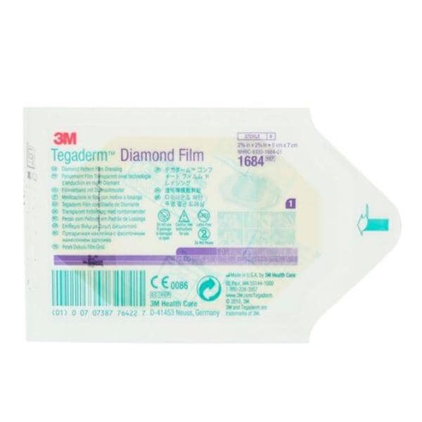 Tegaderm Film Diamond Pattern Dressing 2-3/8x2-3/4" Sterile Adhesive LF