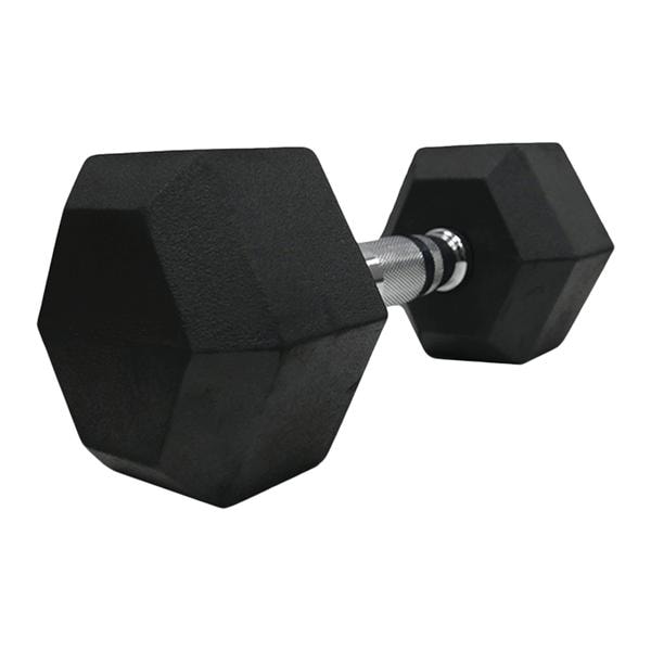 First Place Rubber Padded Dumbbell 15lb Black