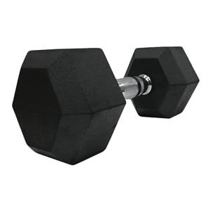 First Place Rubber Padded Dumbbell 25lb Black