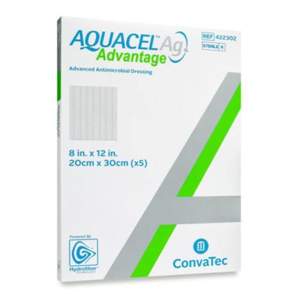 Aquacel Ag Advantage Hydrfbr Antimicrobial Wound Dressing 12x8 Strl Rctngl NAdhs