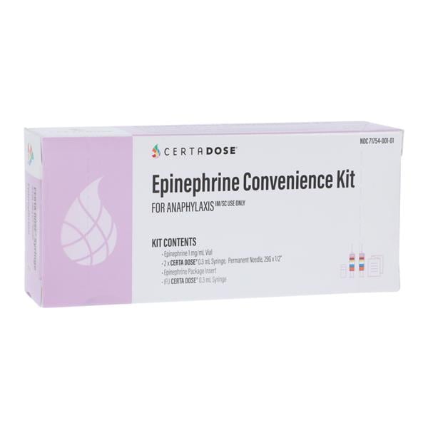 CertaDose Epinephrine Injection 1mg/mL Convenience Kit SDV 1/Kt, 5 KT/CR