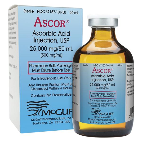 Ascorbic Acid Injection 500mg/mL Vial 50mL Ea