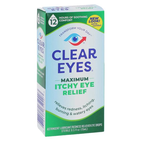 Clear Eye Maximum Itch Relief Eye Drops 0.5oz/Bt, 36 BT/CA