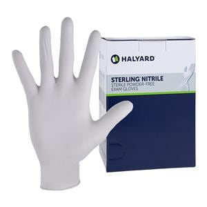 Sterling Nitrile Exam Gloves Large Gray Sterile