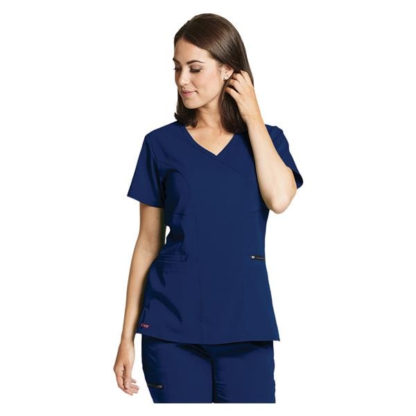 Greys Anatomy Stretch Scrub Top V-Neck 3 Pockets 2X Large Indigo Womens Ea