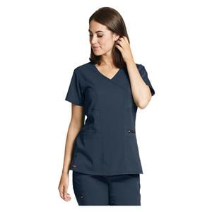 Greys Anatomy Stretch Scrub Top V-Neck 3 Pockets 2X Large Steel Womens Ea