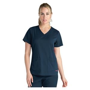 Greys Anatomy Stretch Scrub Top V-Neck 4 Pockets 2X Large Steel Womens Ea