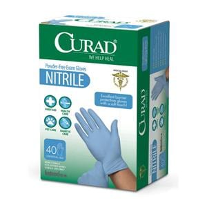 Curad Nitrile Exam Gloves Universal Blue Non-Sterile