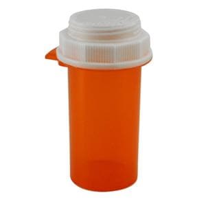 Push Tab Vial 16 Dram Recyclable Amber/White Disposable 160/Ca