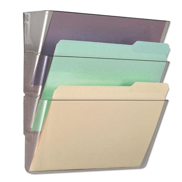 Wall File Starter Set 3Pocket Letter Size Universal Clear 4x13x14" Ea