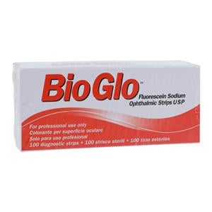 BioGlo Fluorescein Sodium Ophthalmic Strip 1mg Box 100/Bx