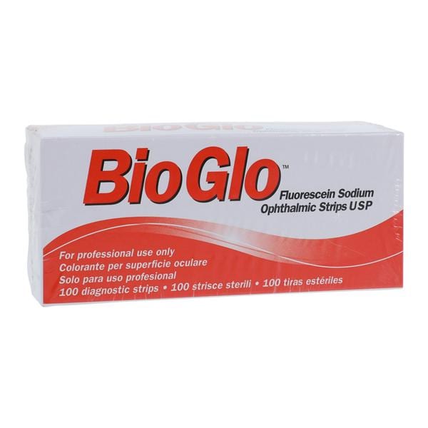 BioGlo Fluorescein Sodium Ophthalmic Strip 1mg Box 100/Bx