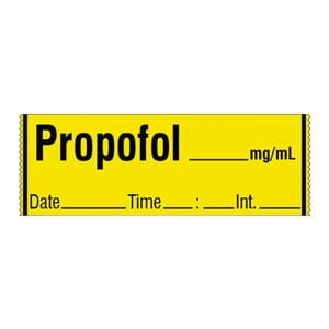 Tape Label Propofol Yellow/Black 1/2x500" 1/Rl