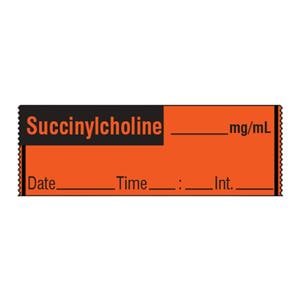 Tape Label Succinylcholine Fluorescent Red/Black 1/2x500" 1/Rl