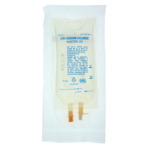 IV Injection Solution Sodium Cholride 0.9% 150mL Bag 32/Ca