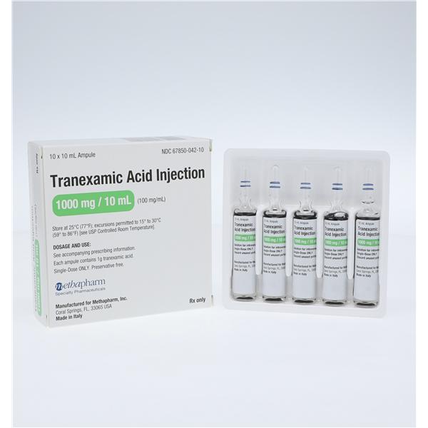 Tranexamic Acid Injection 100mg/mL Ampule 10mL 10/Bx