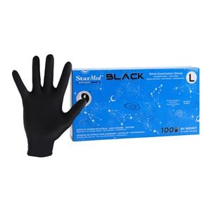 StarMed Nitrile Exam Gloves Large Black Non-Sterile, 10 BX/CA