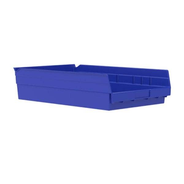 Shelf Bin Blue Plastic 17-7/8x11-1/8x4" 12/Ca