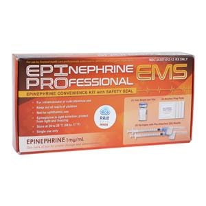 Epinephrine Professional EMS Injection 1mg/mL 1:1000 SDV 1/Kt, 12 KT/CA