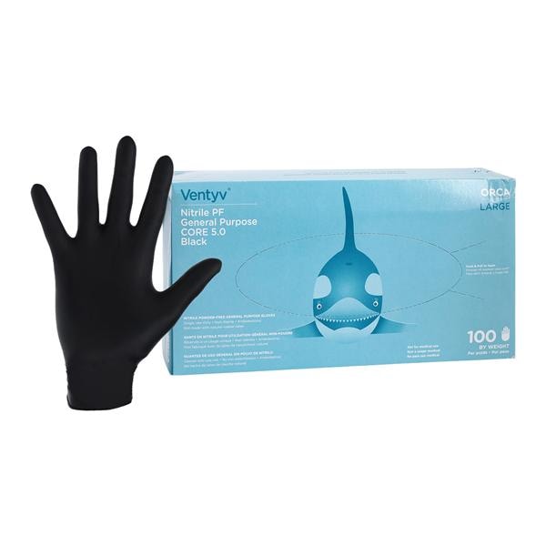 Orca Nitrile General Purpose Gloves Large Black