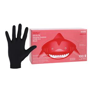 Shark Nitrile General Purpose Gloves Medium Black, 10 BX/CA