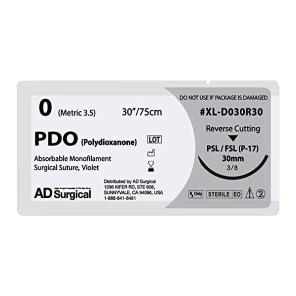 Unify Suture 0 30" Polydioxanone Monofilament PSL/FSL Violet 12/Bx