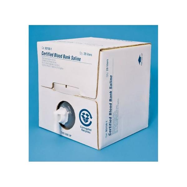 Blood Bank Saline Cubitainer pH 6.0-7.5 10L Ea